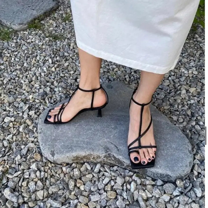 [BUNJANG] Blanc sur Blanc Didie Sandals Black Leather Size 250 / (1회착용)블랑수블랑 다이디 샌들 250