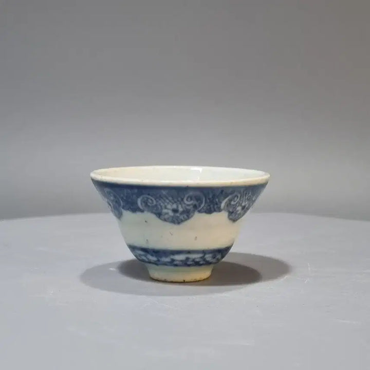 [BUNJANG] Antique Blue-and-White Porcelain Tea Bowl / 골동품 도자기 청화백자다완. 지름6.3 높이 3.7