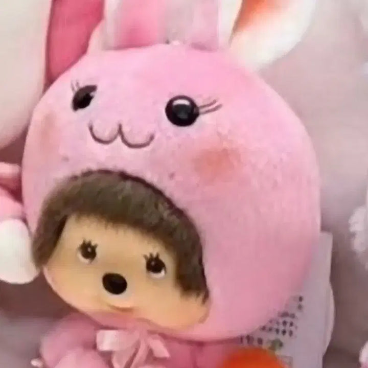 [BUNJANG] Vintage Monchhichi Rabbit Keychain with Carrot / 고전 토끼 몬치치 키링