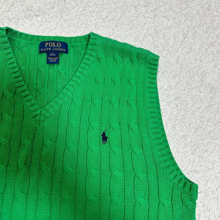 [BUNJANG] Polo Ralph Lauren Green Cable Knit Vest Women&