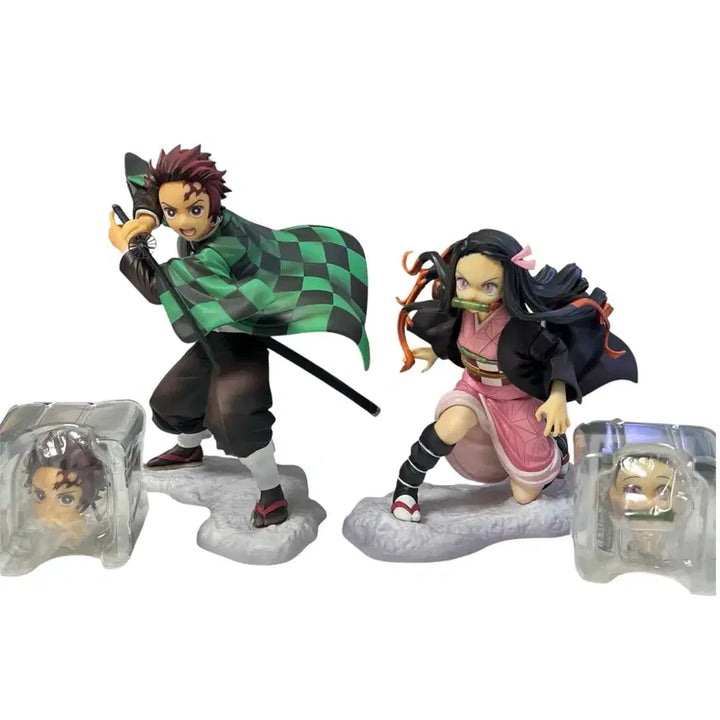 [BUNJANG] Kotobukiya Tanjiro &amp; Nezuko Figure Set with Bonus Unsealed Heads / 특전 O) 코토부키야 탄지로 &amp; 코토부키야 네즈코 피규어 세트