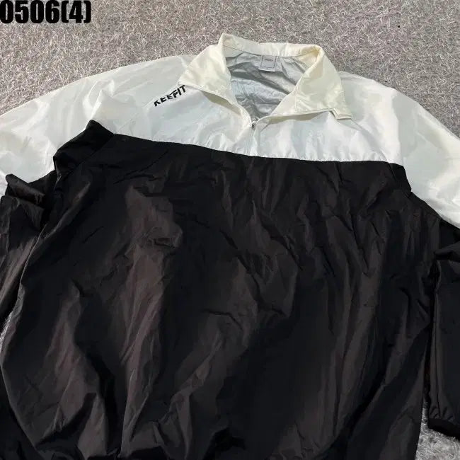[BUNJANG] L KEEFIT Black/White Windbreaker Jacket / L KEEFIT 블랙/화이트 바람막이 자켓 0506(4)