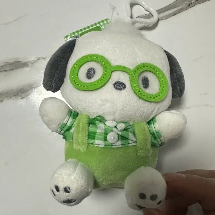 [BUNJANG] Sanrio Pochacco Nerd Glasses Keyring Plush / 산리오 포차코 안경 너드 키링 인형