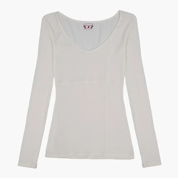 [BUNJANG] Crossline Slim Top - White, Size M / (새상품) 러프넥 크로스라인 슬림 탑 화이트 M