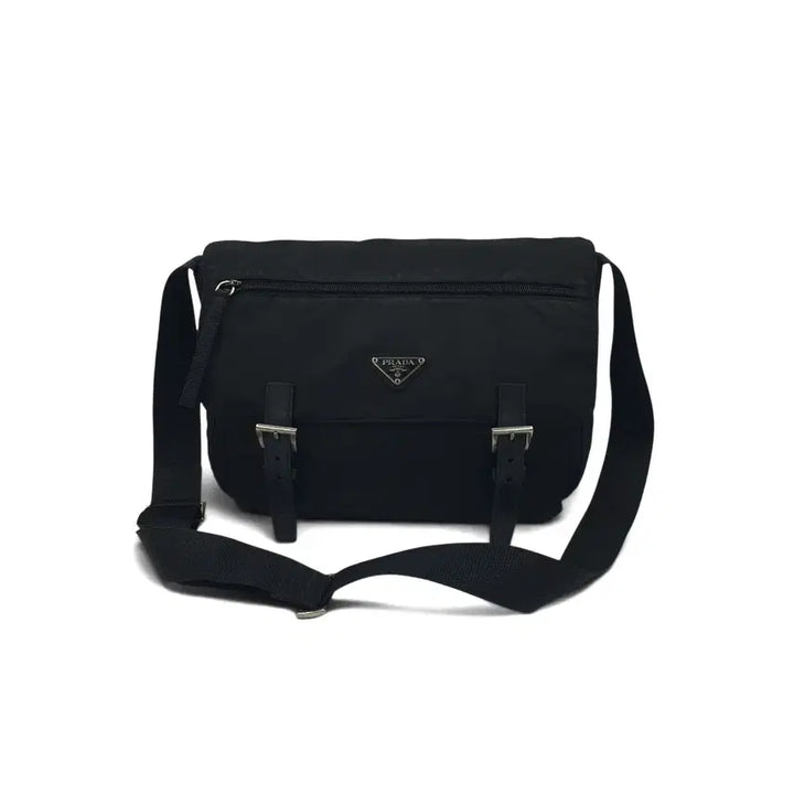 [BUNJANG] Prada Re-Nylon Two Buckle Black Messenger Bag / 프라다 리나일론 투버클 블랙 메신저백 크로스백 숄더백 B6671
