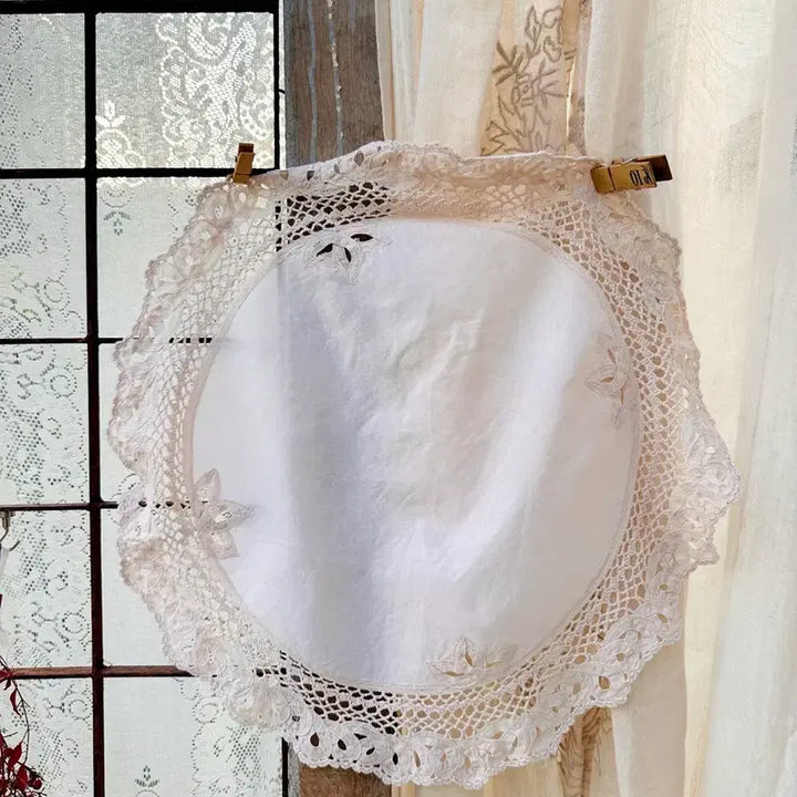 [BUNJANG] Vintage Button Lace Round Tablecloth / 빈티지 베튼 레이스 원형