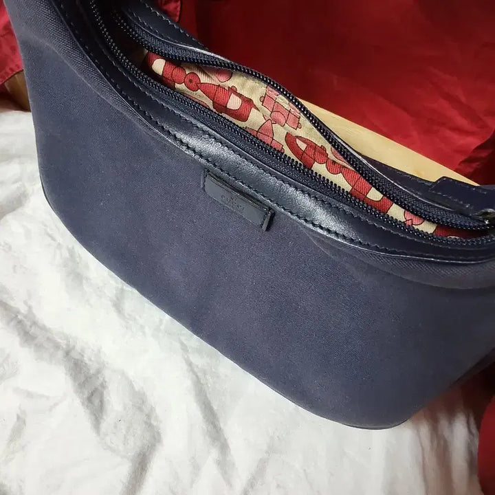 [BUNJANG] Gucci Hobo Bag Navy Canvas / GUCCI 구찌 호보백 네이비