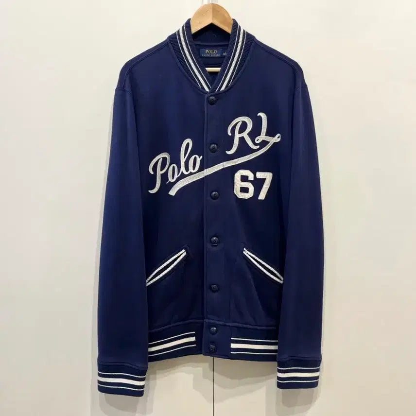 [BUNJANG] Polo Ralph Lauren Fleece Baseball Varsity Jacket / 폴로 랄프로렌 플리스 베이스볼 바시티 자켓