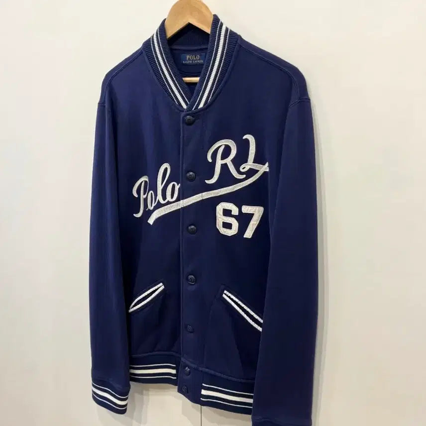 [BUNJANG] Polo Ralph Lauren Fleece Baseball Varsity Jacket / 폴로 랄프로렌 플리스 베이스볼 바시티 자켓