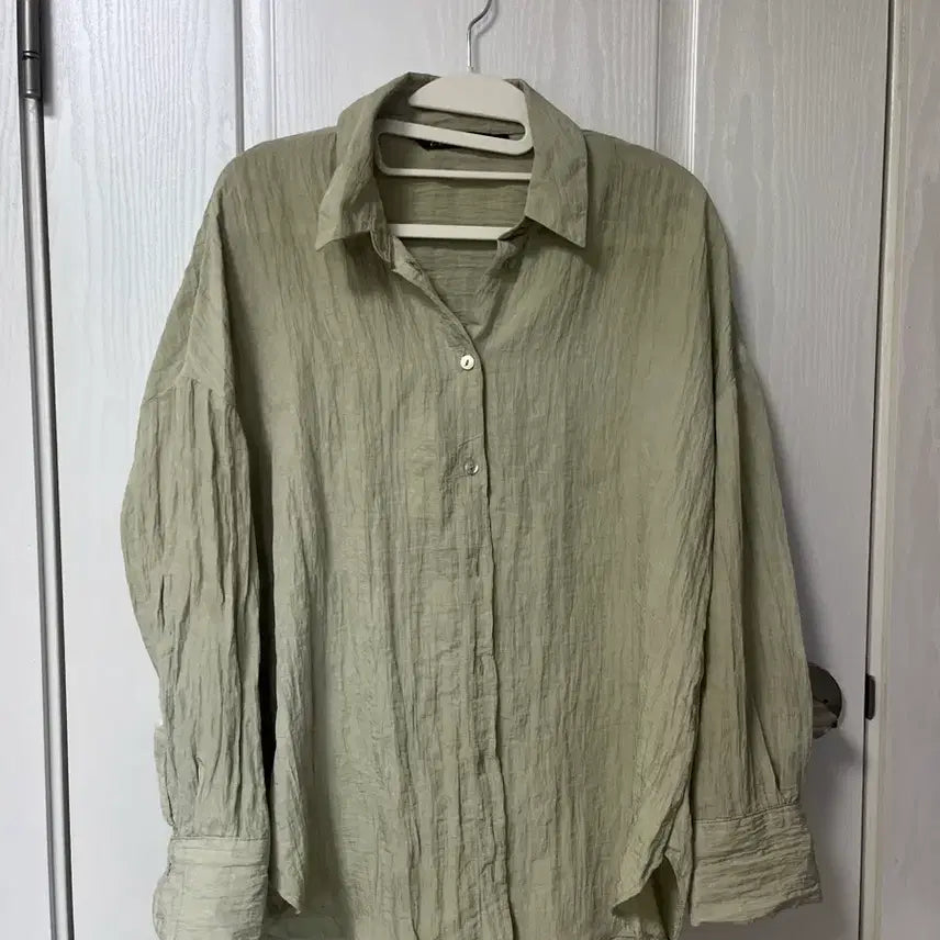 [BUNJANG] Zara Mint Long-Sleeve Shirt / 자라 셔츠 - 찰랑찰랑