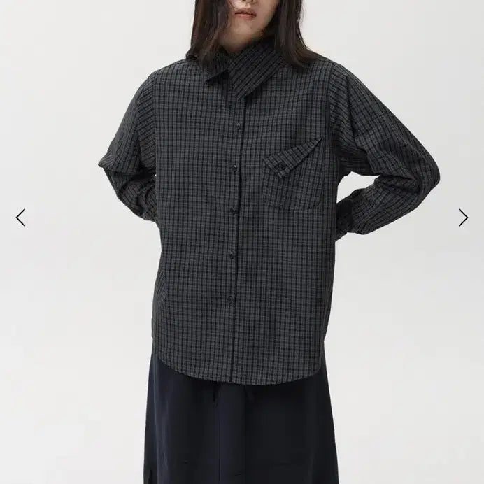 [BUNJANG] OHESHIO Layered Collar Shirt Charcoal / OHESHIO LAYERED COLLAR SHIRT, CHARCOAL