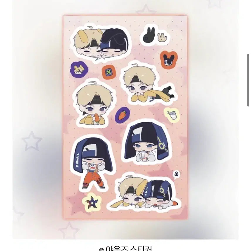 [BUNJANG] ENHYPEN Jay Pin Button &amp; Yaongz Sticker Bundle Set / 엔하이픈 제이 핀버튼 야옹즈 스티커