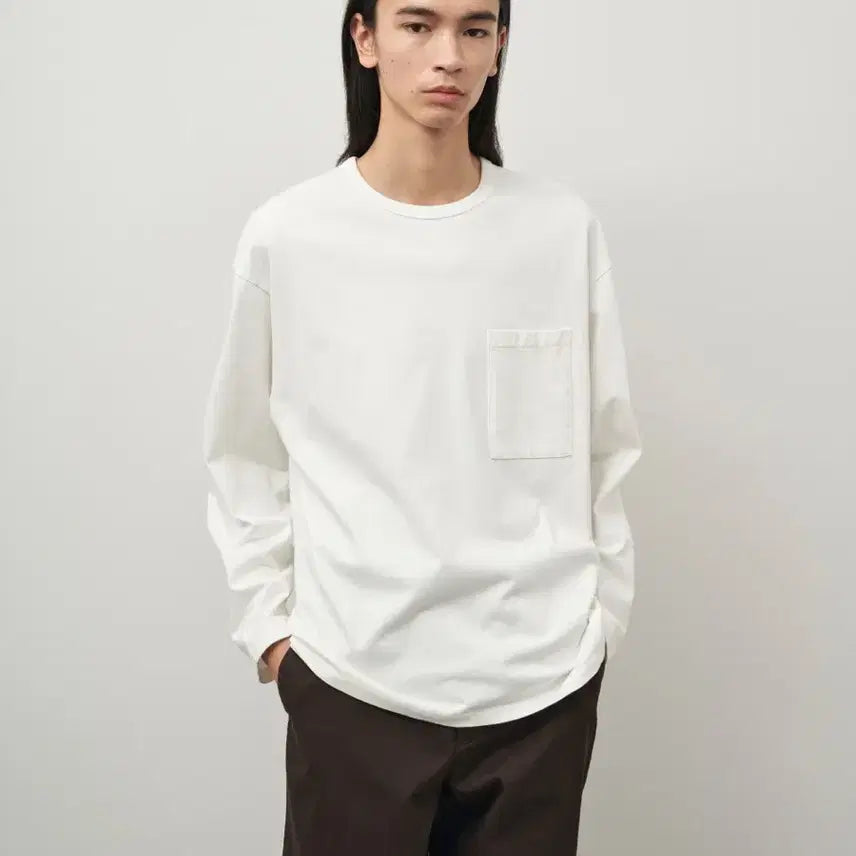 [BUNJANG] Roughside Primary Off-White Pocket Long Sleeve T-Shirt / (2/103)러프사이드 프라이머리 오프화이트 포켓 롱슬리브 티셔츠
