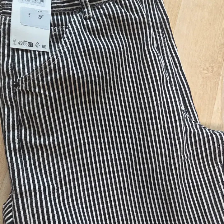 [BUNJANG] ZARA Striped Baggy Fit Carpenter Pants Size 40 (Blue) / 자라 스트라이프 베기핏 카펜터 팬츠 40 (블루)