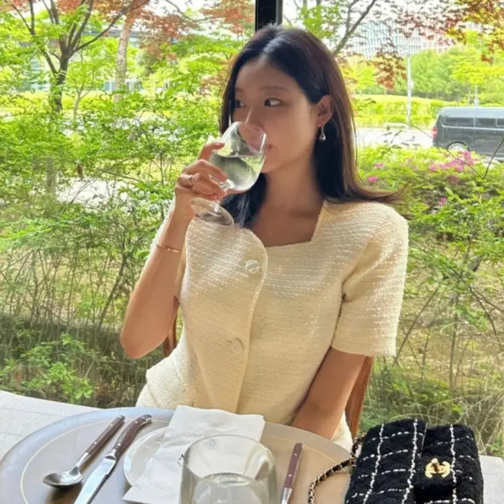 [BUNJANG] Remy Bloom Tweed Jacket Ivory / (새상품) 르뮈 블룸 트위드 자켓