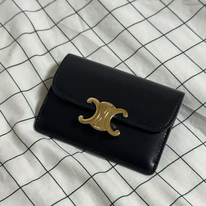 [BUNJANG] Celine Triomphe Card Holder Black / 셀린느 트리옹프 카드지갑 블랙