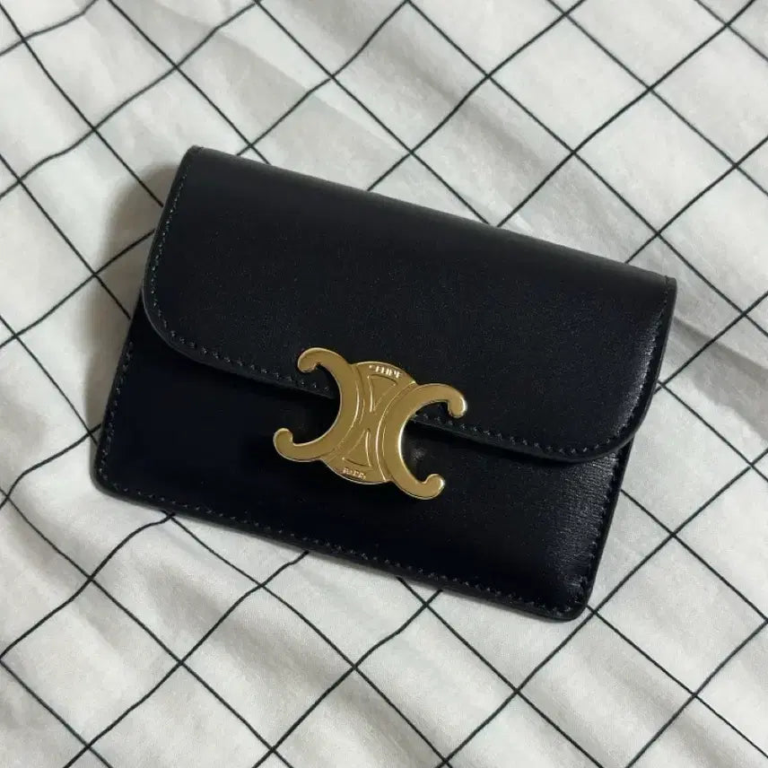 [BUNJANG] Celine Triomphe Card Holder Black / 셀린느 트리옹프 카드지갑 블랙