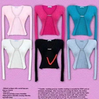 [BUNJANG] Fpale Jade Pendant Cardigan Black / 페일제이드 펜던트 가디건 블랙