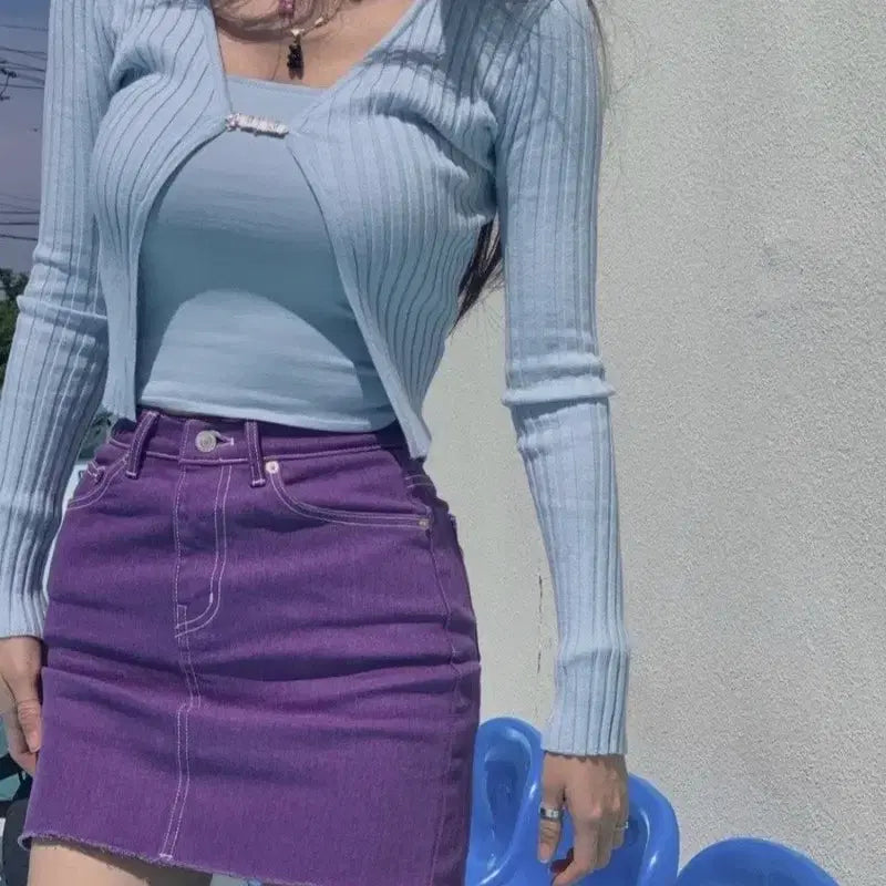 [BUNJANG] Fpale Jade Pendant Cardigan Black / 페일제이드 펜던트 가디건 블랙