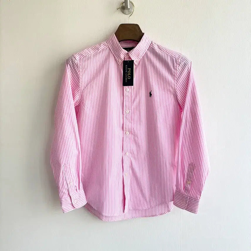 [BUNJANG] Polo Pink Stripe Shirt / 폴로 핑크 스트라이프 새상품