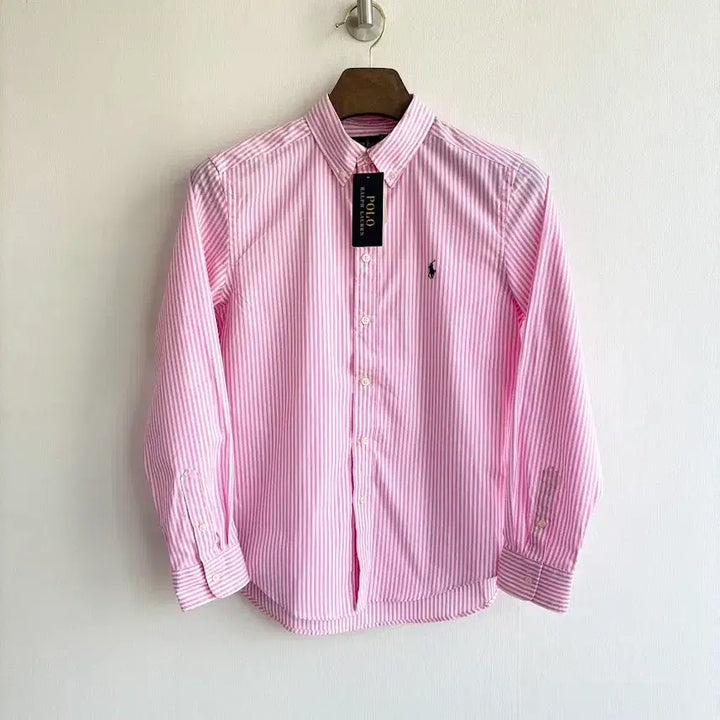 [BUNJANG] Polo Pink Stripe Shirt / 폴로 핑크 스트라이프 새상품