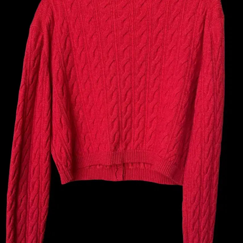 [BUNJANG] TIME Cashmere 100% Red Cardigan / 타임 레드가디건 캐시미어100