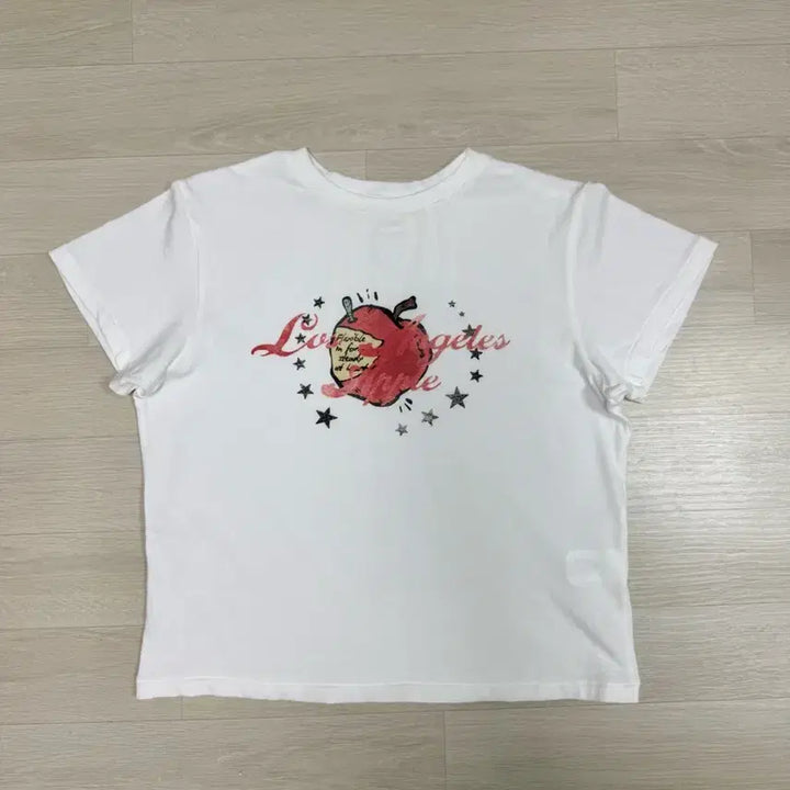 [BUNJANG] GLOWNY Apple Graphic T-Shirt White M / 글로니 애플 그래픽 티 화이트 M