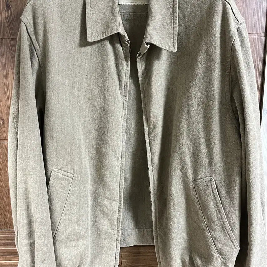 [BUNJANG] Pottery Cotton Linen Swing Top Blouson Jacket (Khaki) / 포터리 코튼 린넨 스윙탑 블루종(카키)