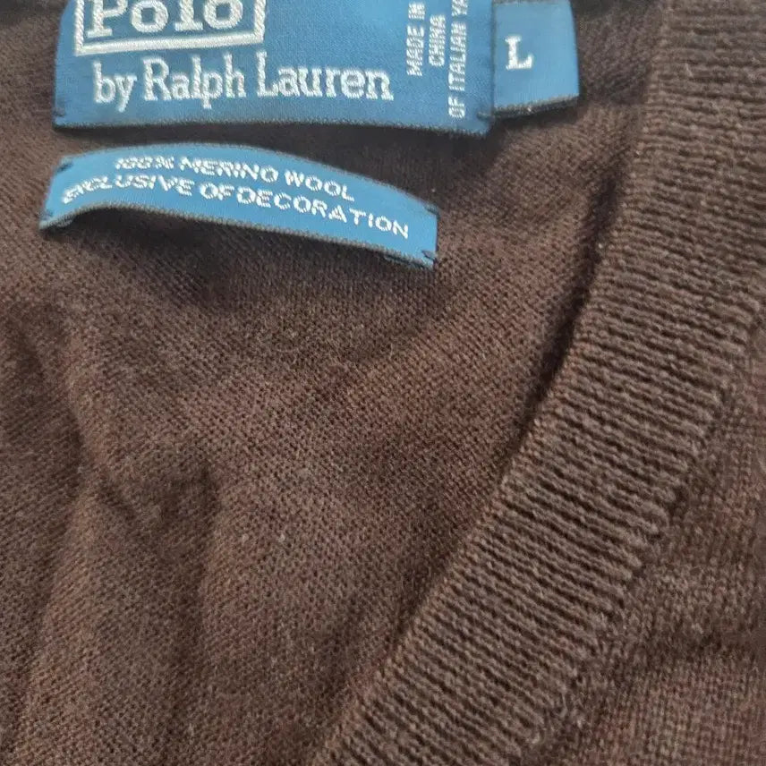 [BUNJANG] Polo Ralph Lauren Merino Wool V-Neck Knit - Dark Brown / 폴로 메리노울니트