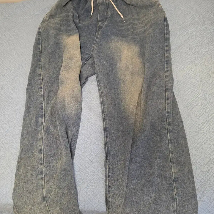 [BUNJANG] Milo Archive Bending Denim Wide Pants (Oil Blue) / 밴딩 데님 와이드 팬츠 급처 (상세내용 설명문참고)