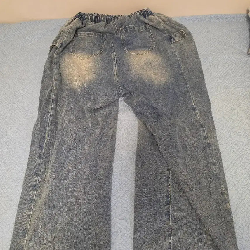 [BUNJANG] Milo Archive Bending Denim Wide Pants (Oil Blue) / 밴딩 데님 와이드 팬츠 급처 (상세내용 설명문참고)