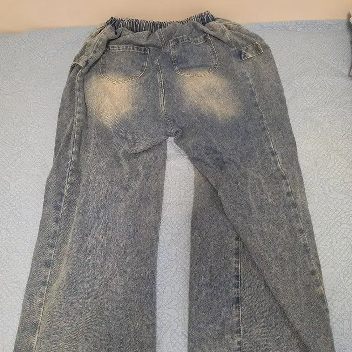 [BUNJANG] Milo Archive Bending Denim Wide Pants (Oil Blue) / 밴딩 데님 와이드 팬츠 급처 (상세내용 설명문참고)