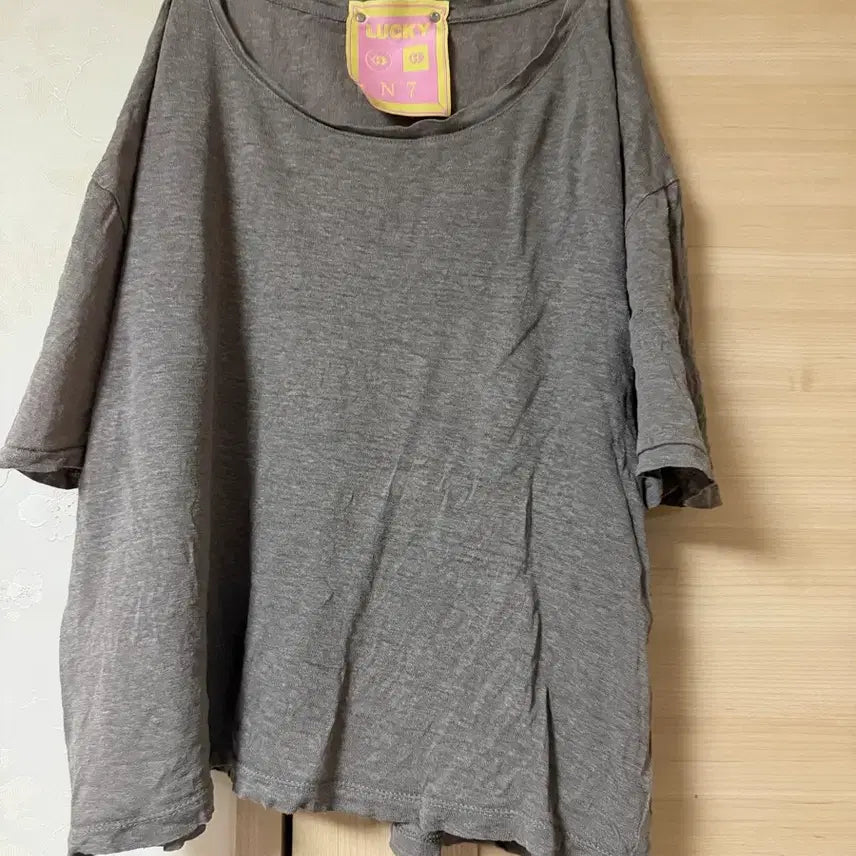 [BUNJANG] Lucky Chouette 100% Linen Short Sleeve T-Shirt / F 럭키슈에뜨 린넨 100% 반팔 티셔츠