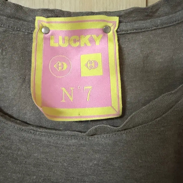 [BUNJANG] Lucky Chouette 100% Linen Short Sleeve T-Shirt / F 럭키슈에뜨 린넨 100% 반팔 티셔츠