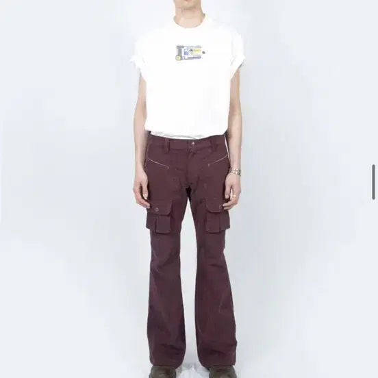 [BUNJANG] Full of Sun Flare Pants Wine XL / 새상품 풀오브썬 플레어팬츠 와인 XL