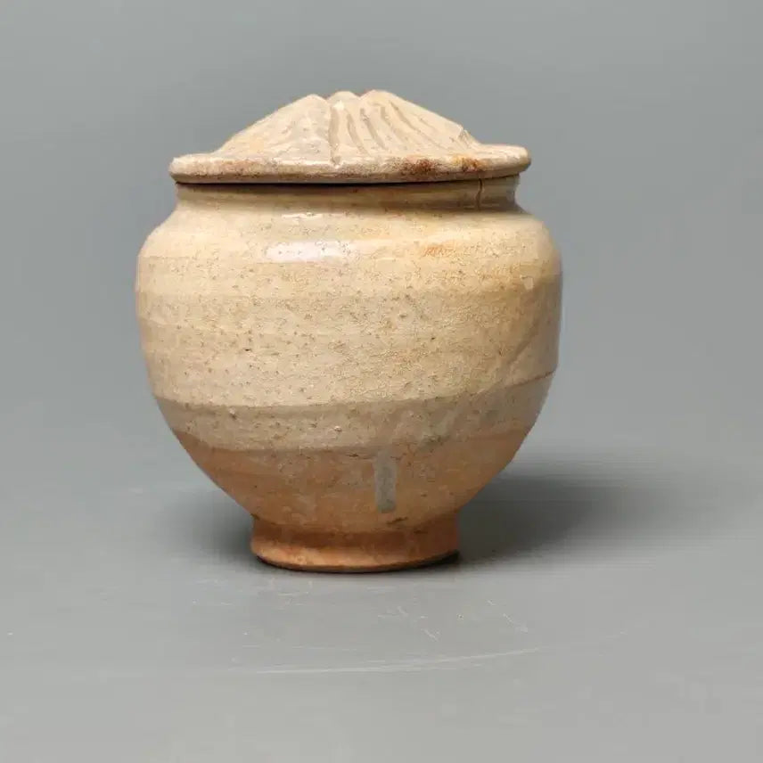 [BUNJANG] Northern Song Dynasty Celadon Porcelain Incised Line Pattern Covered Jar Genuine Excavated Chinese Ceramic / 북송 송나라 백자 각선문 개관 출토 진품 중국도자기