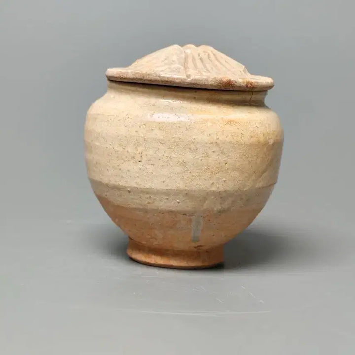 [BUNJANG] Northern Song Dynasty Celadon Porcelain Incised Line Pattern Covered Jar Genuine Excavated Chinese Ceramic / 북송 송나라 백자 각선문 개관 출토 진품 중국도자기