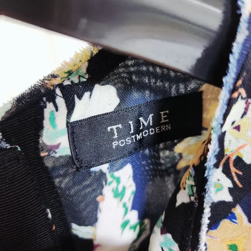 [BUNJANG] TIME Floral Pattern Belted Long Dress / [한섬 정품] 타임(TIME) 쉬폰 플라워 패턴 벨티드 롱 원피스