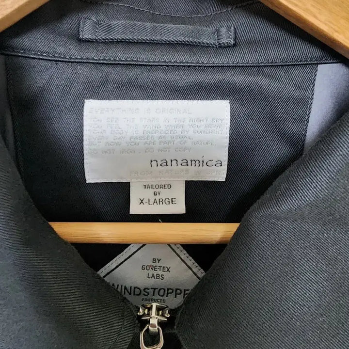 [BUNJANG] nanamica GORE-TEX INFINIUM Chino Crew Jacket Black XL / 나나미카 고어텍스 인피니움 치노 크루 자켓 블랙 XL