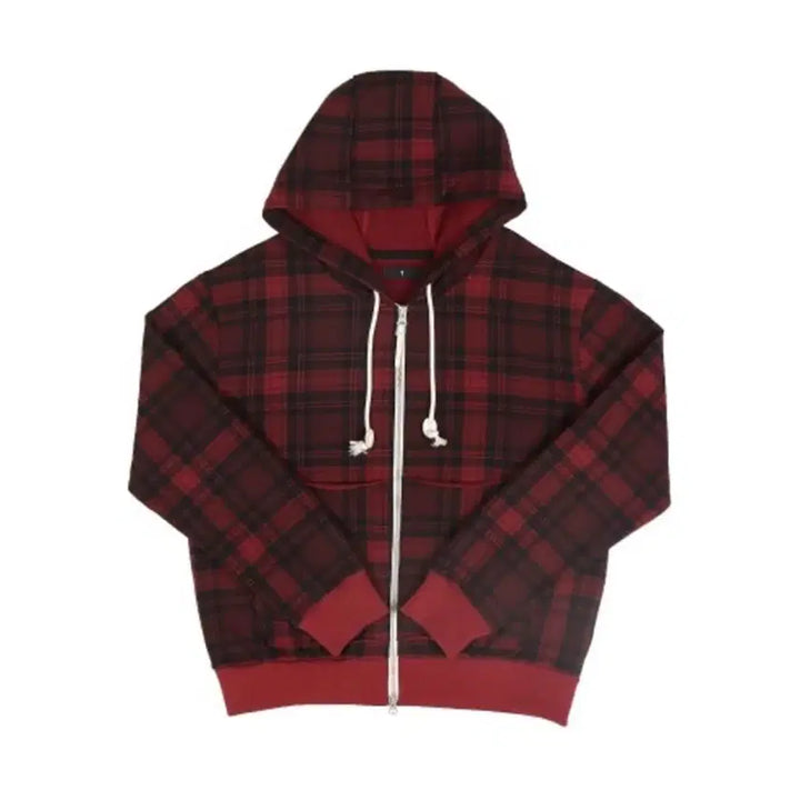 [BUNJANG] Safari Spot Tartan Check Two-Way Hooded Zip-Up (Size 0) / 사파리스팟 타탄 체크 투웨이 후드집업 (0사이즈)(품절 상품)