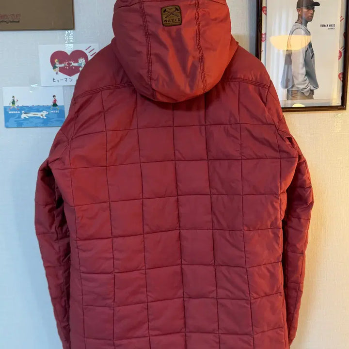 [BUNJANG] Series Waxed Quilting Padding Jacket Hood Jumper Red L / (L)Series 시리즈 왁스드 퀼팅 패딩 자켓 후드 점퍼 레드 105