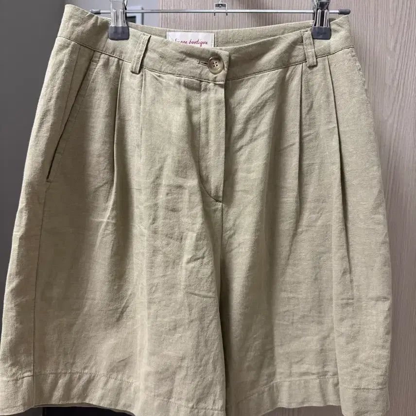 [BUNJANG] Sienne Linen Shorts (Olive, Size S) / 시엔느 반바지