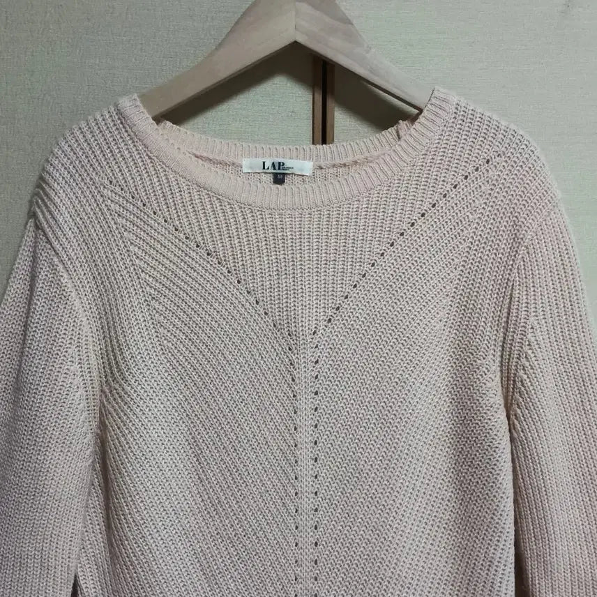 [BUNJANG] LAP Pink 7-Sleeve Knit T-Shirt / LAP 핑크 7부 니트티 M