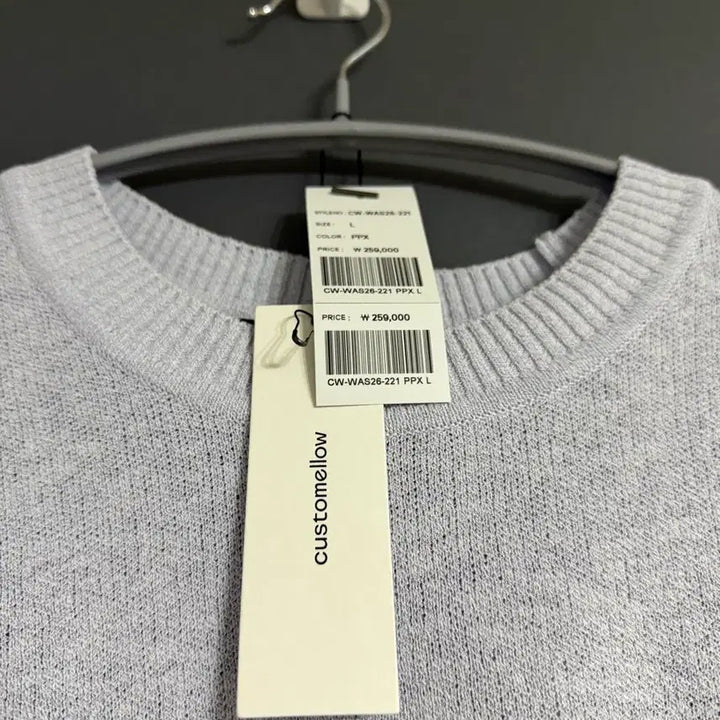 [BUNJANG] Customellow 26ss Purple Two-tone Roundneck Knit XL / 커스텀멜로우 / 26ss 퍼플 투톤 라운드넥 니트 / XL