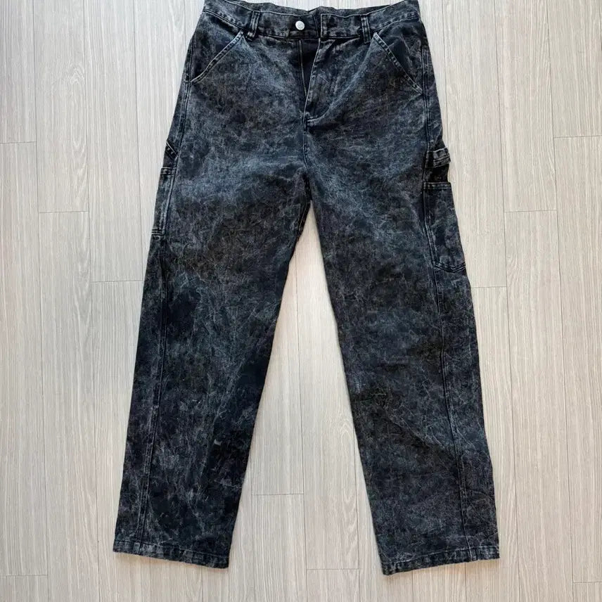 [BUNJANG] XTONZ Tie-Dye Black Denim Pants / XTONZ 엑스톤즈 타이다이 블랙진 데님 팬츠