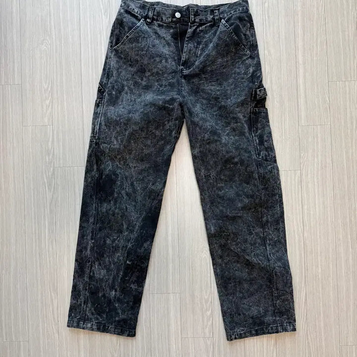 [BUNJANG] XTONZ Tie-Dye Black Denim Pants / XTONZ 엑스톤즈 타이다이 블랙진 데님 팬츠