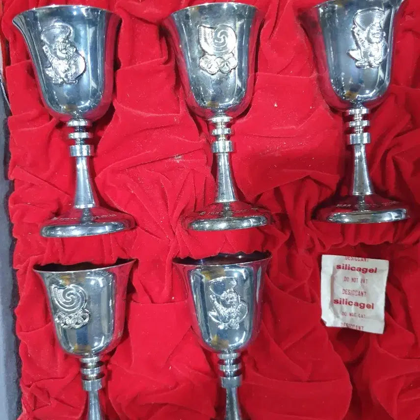 [BUNJANG] 1988 Seoul Olympics Commemorative Silver-Plated Cup and Saucer Set (5 Sets) / 88 서울올림픽 기념 은 컵/잔 세트