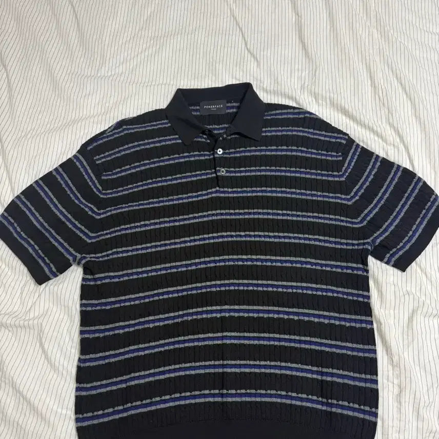 [BUNJANG] Poker Face Cable Short Sleeve Knit Black / 포커페이스 케이블 반팔 니트 블랙