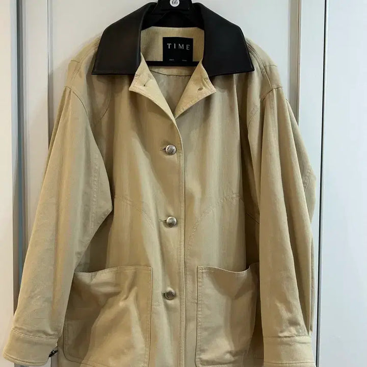 [BUNJANG] Timestyle Lambskin Collar Khaki Jacket / 타임스타일 양가죽 카라 야상