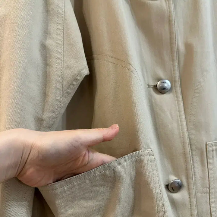 [BUNJANG] Timestyle Lambskin Collar Khaki Jacket / 타임스타일 양가죽 카라 야상